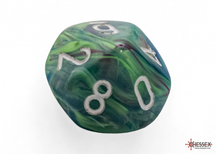 Chessex - Mega-Hedral Festive Waterlilly/White 7-Die Set