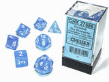 Chessex - Borealis Polyhedral Sky blue/white luminary 7 die set
