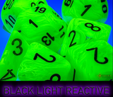 Chessex - Mega-Hedral Vortex Bright Green/Black 7-Die Set