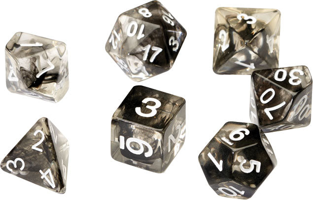 Sirius Dice: RPG Dice Set (7): Black Cloud Transparent Resin
