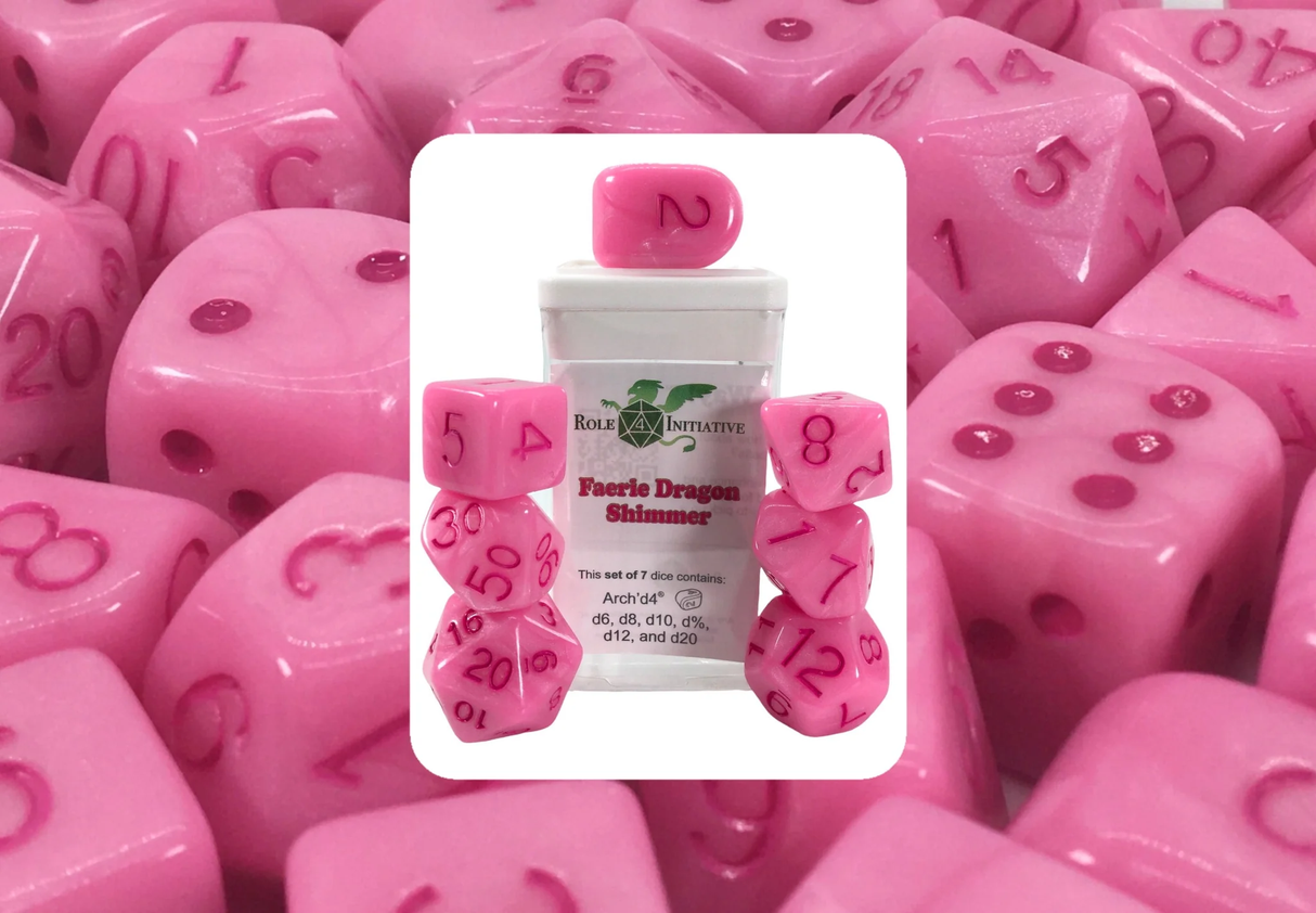 Polyhedral Dice: Faerie Dragon Shimmer - set of 7