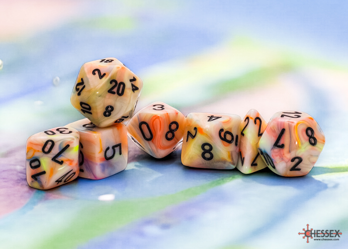 Chessex - Mega-Hedral Festive Circus/Black 7-Die Set