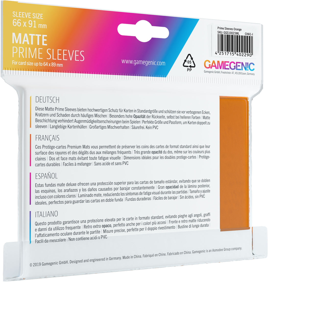 Gamegenic: Matte Sleeves Orange