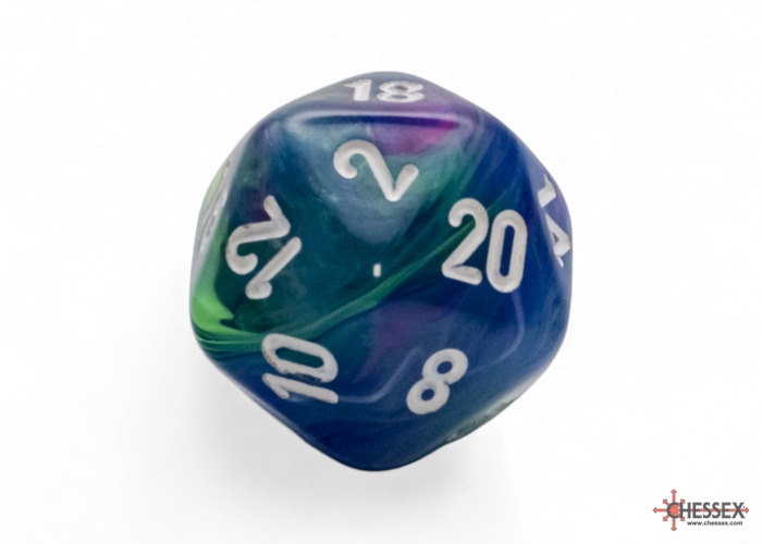 Chessex - Mega-Hedral Festive Waterlilly/White 7-Die Set
