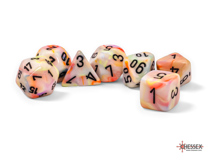Chessex - Mega-Hedral Festive Circus/Black 7-Die Set