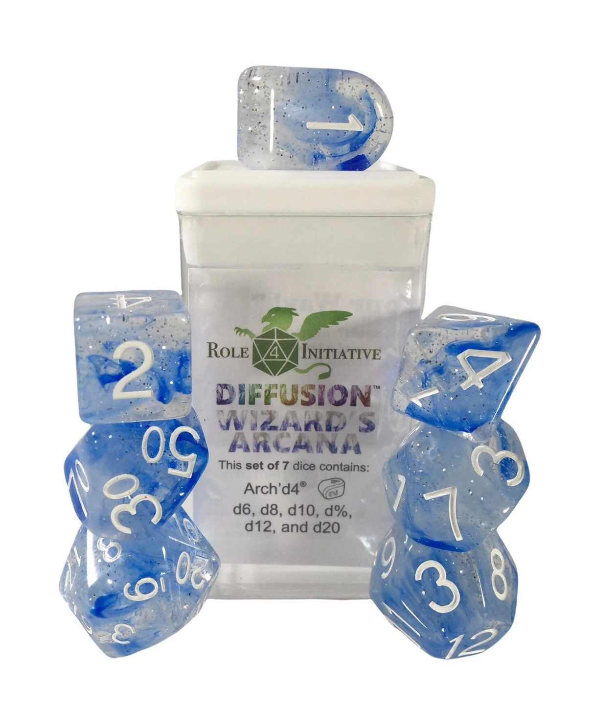 Polyhedral Dice: Diffusion Wizard's Arcana - set of 7