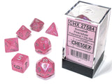 Chessex - Borealis Polyhedral Pink/silver luminary 7 die set
