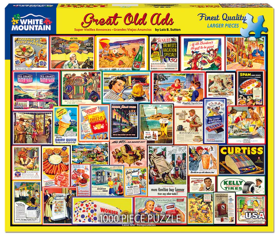 Great Old Ads - 1000 Piece Jigsaw Puzzle White Mountain