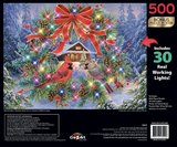 Deck the Halls – 500 Piece Jigsaw Puzzle RoseArt – Abraham Hunter Light Up –
