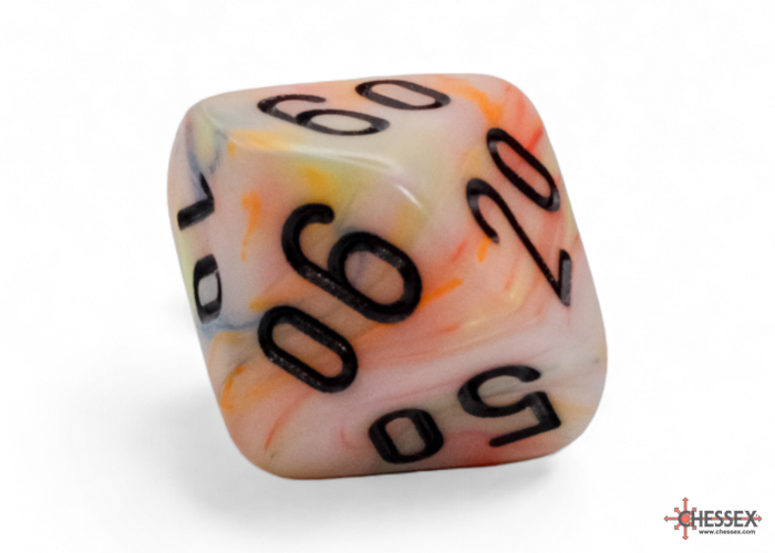 Chessex - Mega-Hedral Festive Circus/Black 7-Die Set