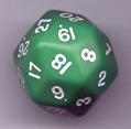 D30 Opaque: Green/White Triantakohedron