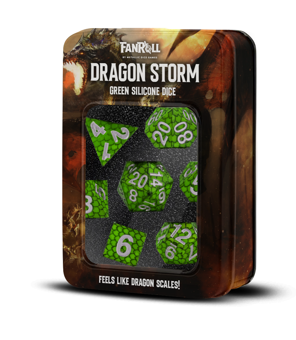 Dragon Storm Silicon Dice Set: Green Dragon Scales