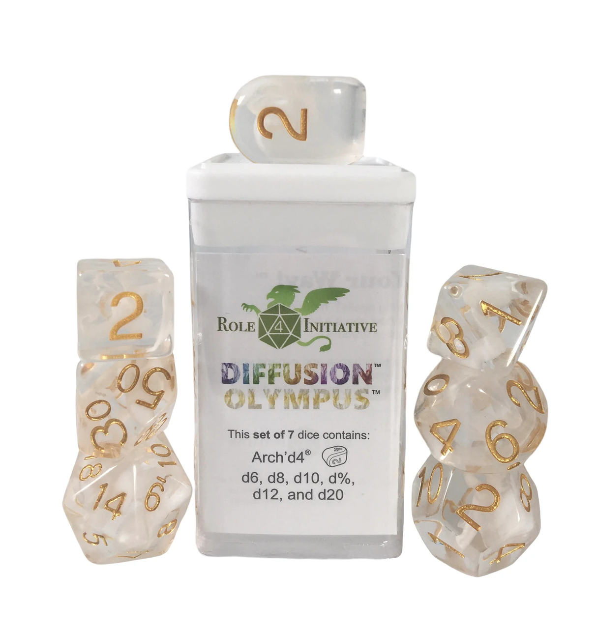 Polyhedral Dice: Diffusion Olympus - set of 7