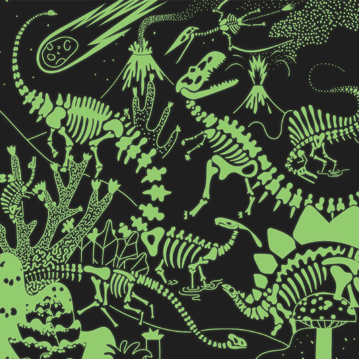 Dinosaurs Illuminated 500pc glow in the dark