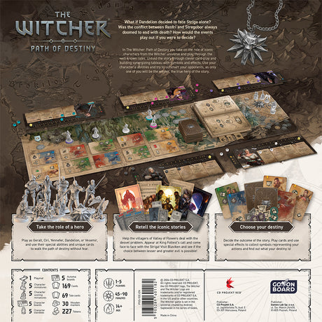  The Witcher: Path of Destiny - Deluxe Edition board game featuring detailed miniatures and tokens